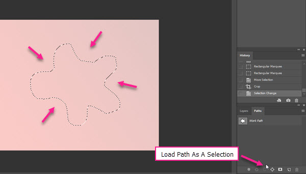 تبدیل مسیر به ناحیه انتخابی توسط گزینه Load Path As A Selection